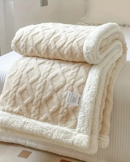 Velvety Soft Throw Blanket with Subtle Striped Design