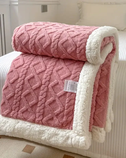 Velvety Soft Throw Blanket with Subtle Striped Design