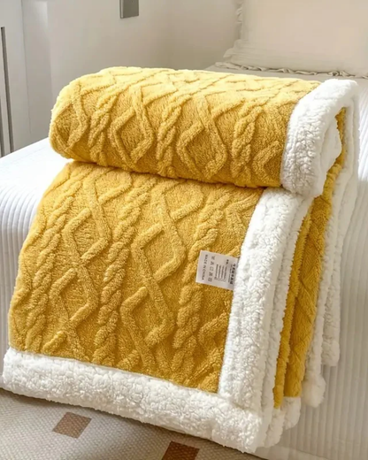 Velvety Soft Throw Blanket with Subtle Striped Design
