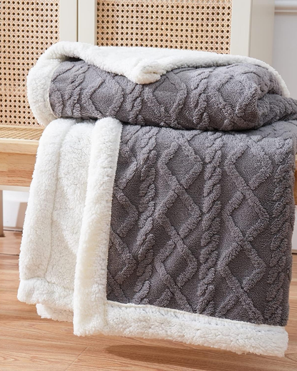 Velvety Soft Throw Blanket with Subtle Striped Design