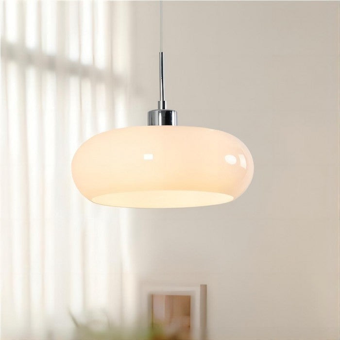 Vintage Bauhaus Pendant Light with Moulded Glass Shade