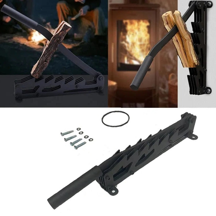Wall-Mounted Wood Splitter for Kindling with Adjustable Handle