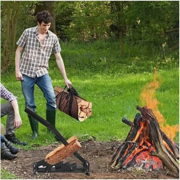 Wall-Mounted Wood Splitter for Kindling with Adjustable Handle