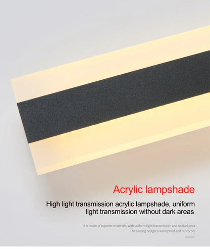 Waterproof Outdoor Wall Lamp - Modern Iron & Acrylic Exterior Light