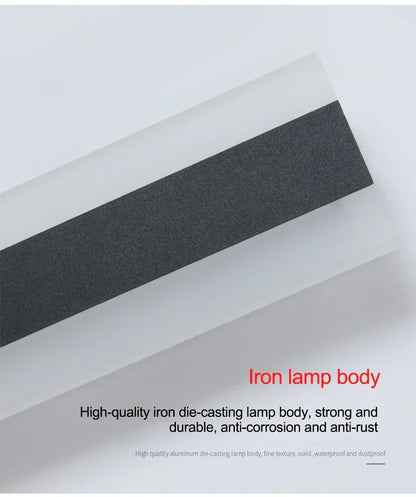 Waterproof Outdoor Wall Lamp - Modern Iron & Acrylic Exterior Light