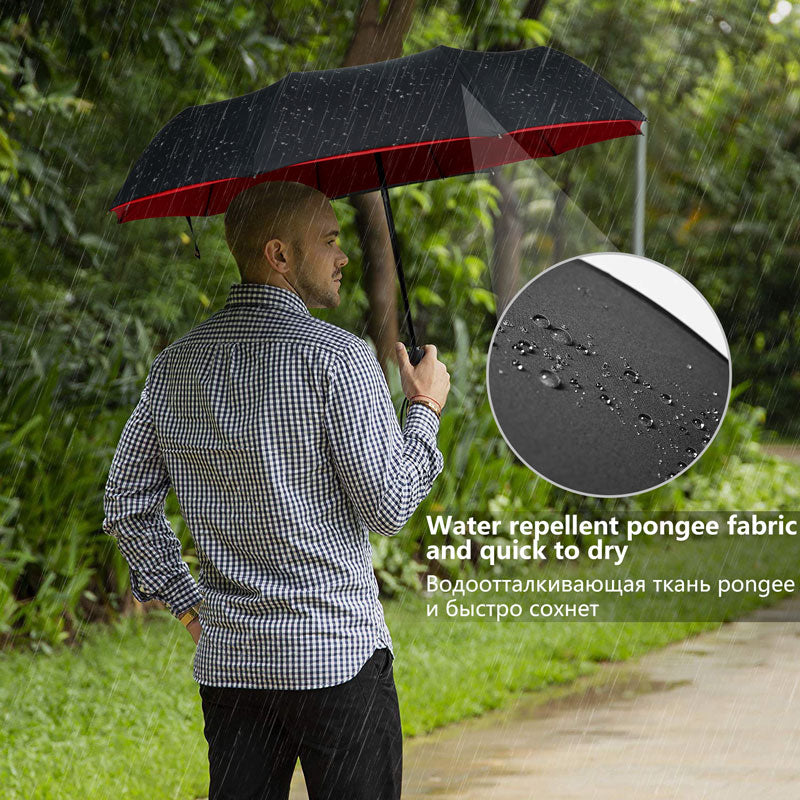 Windproof Storm Umbrella - Automatic Compact Rain & UV Protection