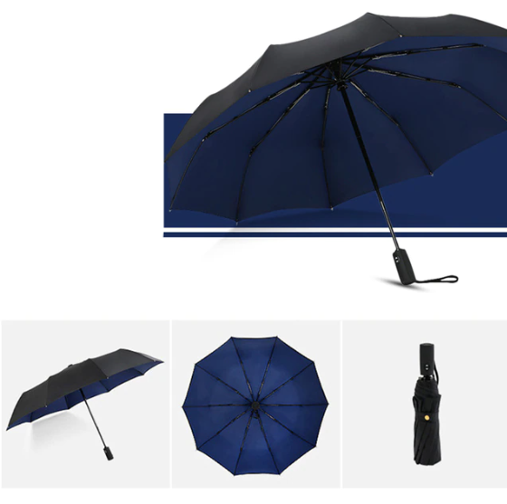 Windproof Storm Umbrella - Automatic Compact Rain & UV Protection