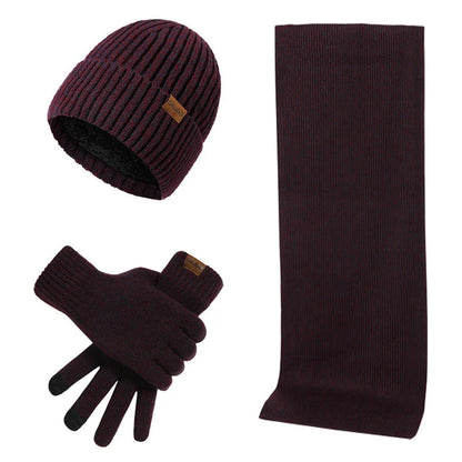 Winter Accessories Set - Knitted Beanie, Scarf & Gloves