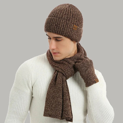 Winter Accessories Set - Knitted Beanie, Scarf & Gloves