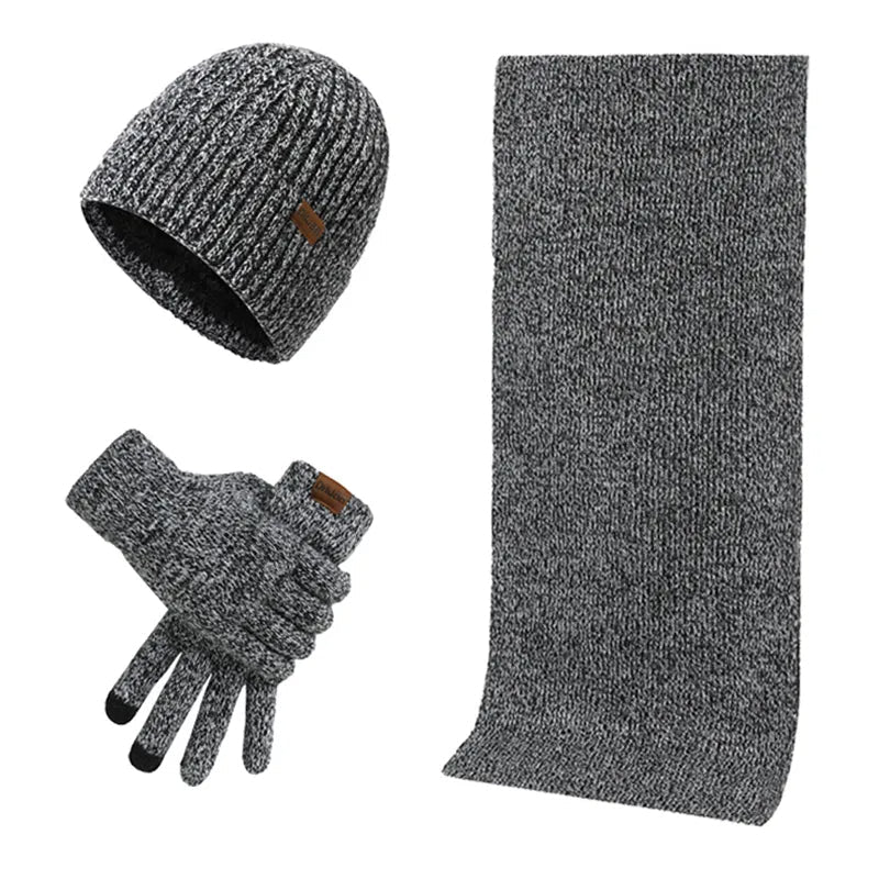 Winter Accessories Set - Knitted Beanie, Scarf & Gloves