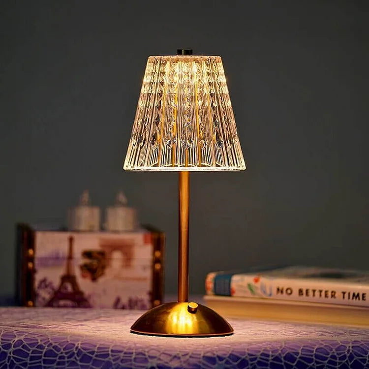 Wireless Crystal-Detail Table Lamp with Rechargeable LED
