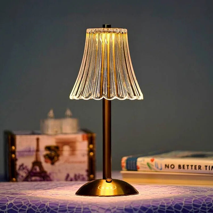 Wireless Crystal-Detail Table Lamp with Rechargeable LED