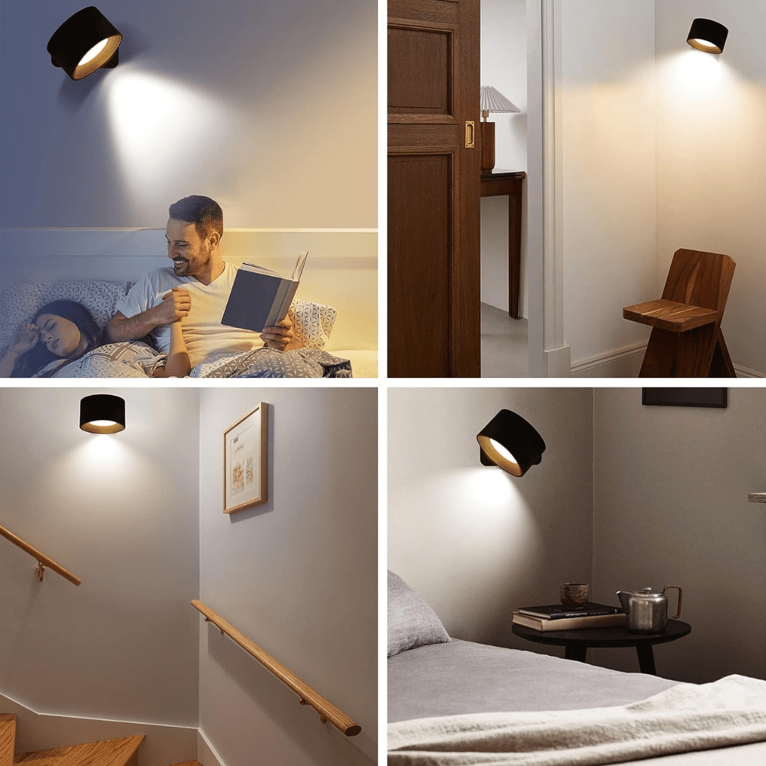 Wireless Rechargeable 360° Wall Lamp - LED Indoor & Outdoor Light
