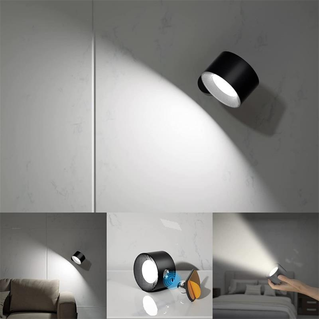 Wireless Rechargeable 360° Wall Lamp - LED Indoor & Outdoor Light