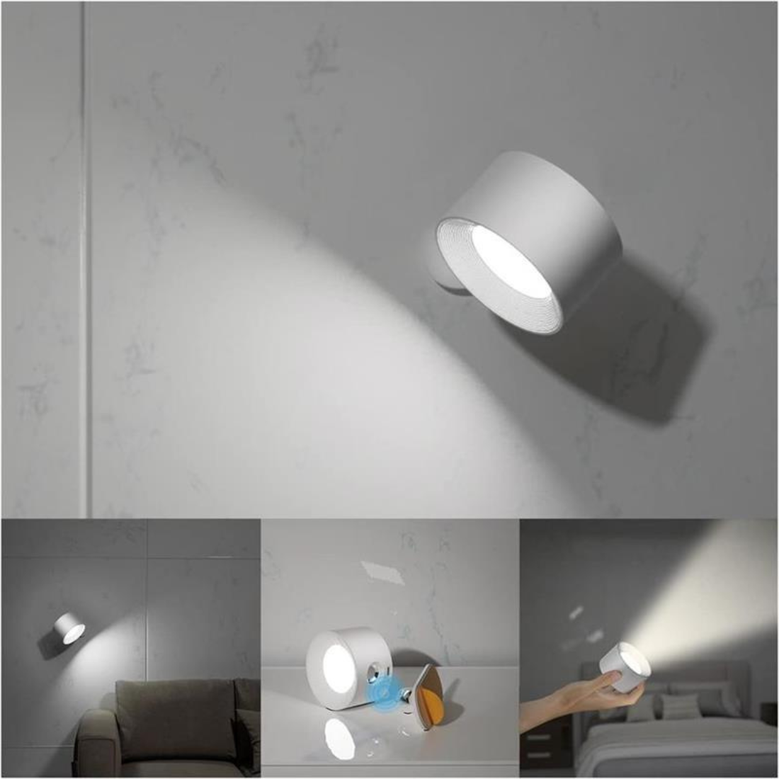 Wireless Rechargeable 360° Wall Lamp - LED Indoor & Outdoor Light