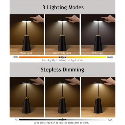 Wireless Table Lamp with Adjustable Colour Temperature and 4000mAh Battery