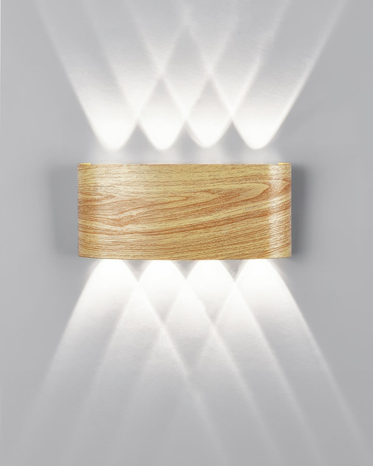 Wood Grain LED Wall Light – 10W Aluminium Outdoor Light with Warm White 3000K Illumination