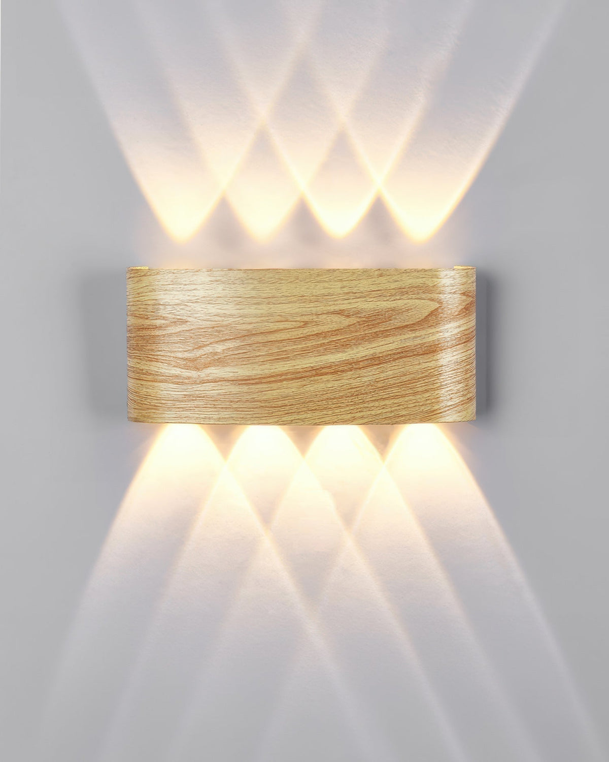 Wood Grain LED Wall Light – 10W Aluminium Outdoor Light with Warm White 3000K Illumination