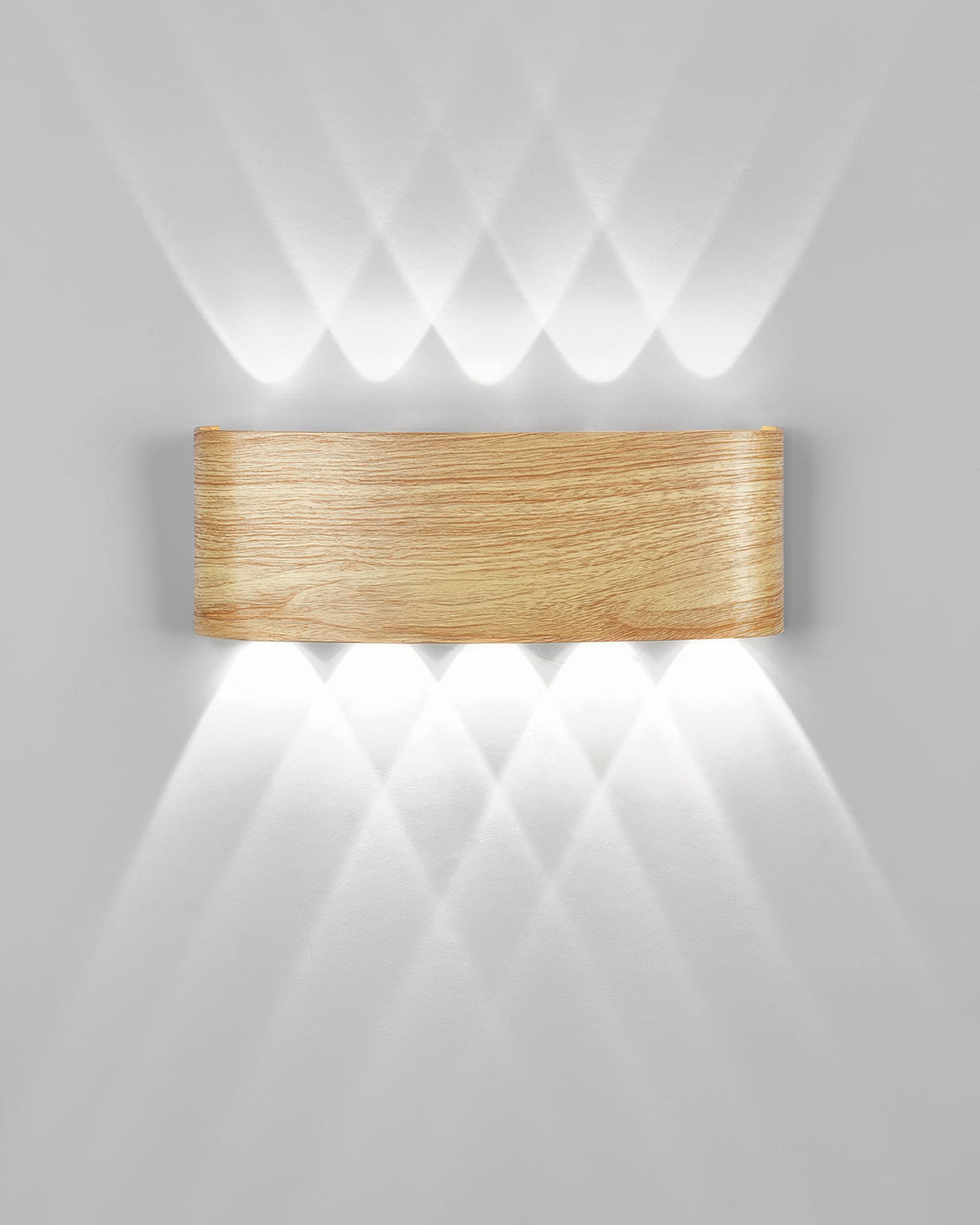 Wood Grain LED Wall Light – 10W Aluminium Outdoor Light with Warm White 3000K Illumination