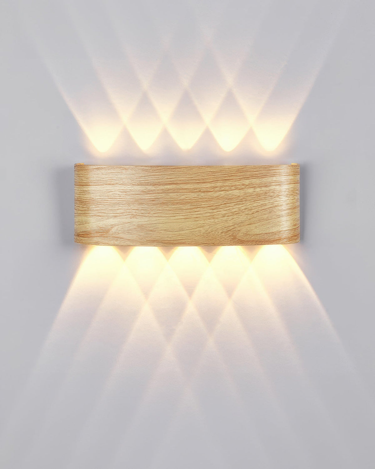 Wood Grain LED Wall Light – 10W Aluminium Outdoor Light with Warm White 3000K Illumination