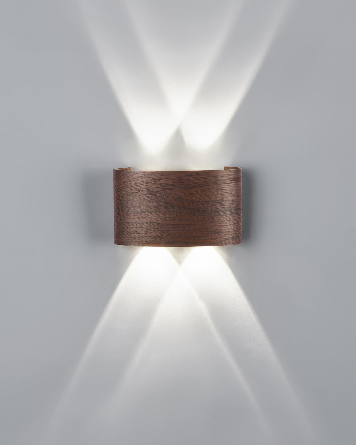 Wood Grain LED Wall Light – 10W Aluminium Outdoor Light with Warm White 3000K Illumination
