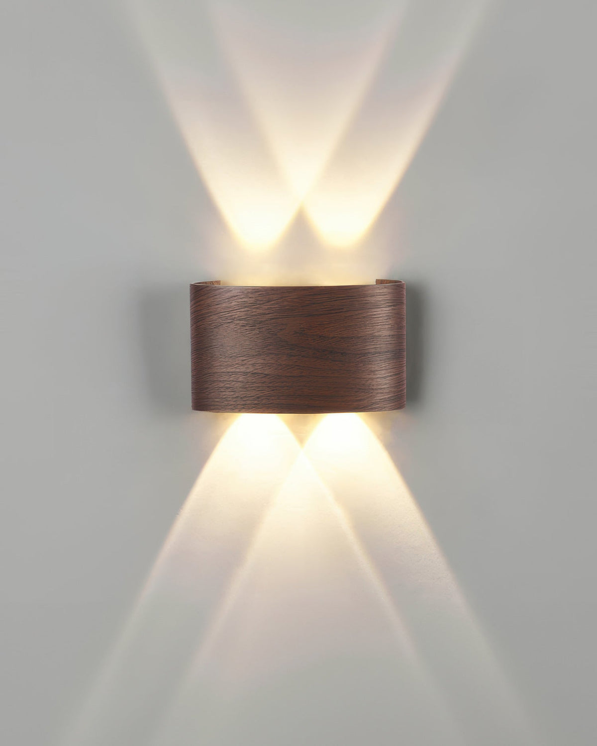Wood Grain LED Wall Light – 10W Aluminium Outdoor Light with Warm White 3000K Illumination