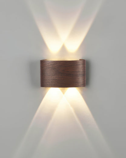 Wood Grain LED Wall Light – 10W Aluminium Outdoor Light with Warm White 3000K Illumination