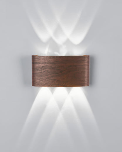 Wood Grain LED Wall Light – 10W Aluminium Outdoor Light with Warm White 3000K Illumination