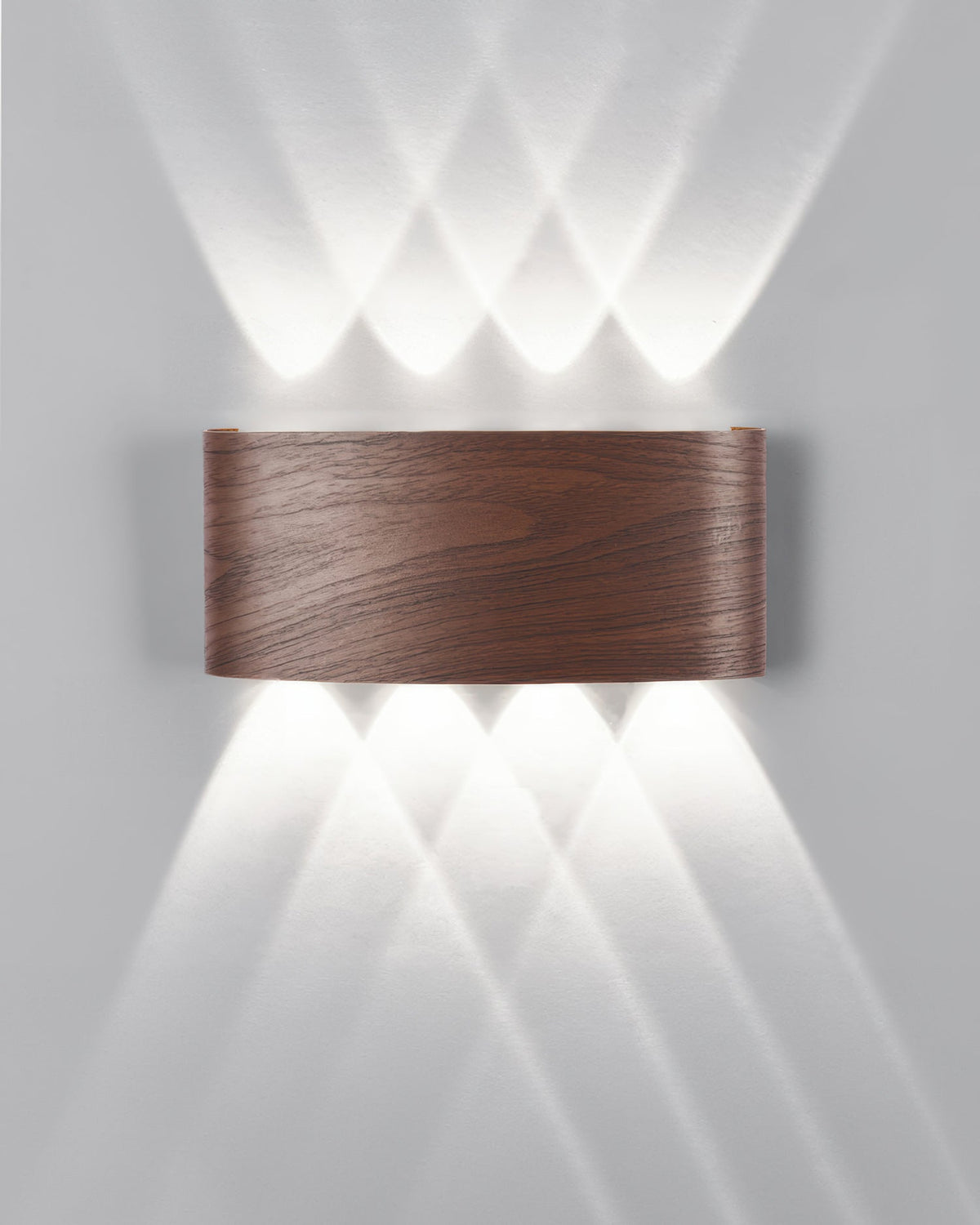 Wood Grain LED Wall Light – 10W Aluminium Outdoor Light with Warm White 3000K Illumination