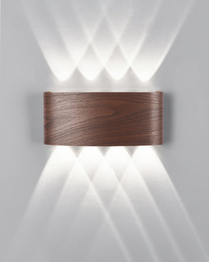 Wood Grain LED Wall Light – 10W Aluminium Outdoor Light with Warm White 3000K Illumination