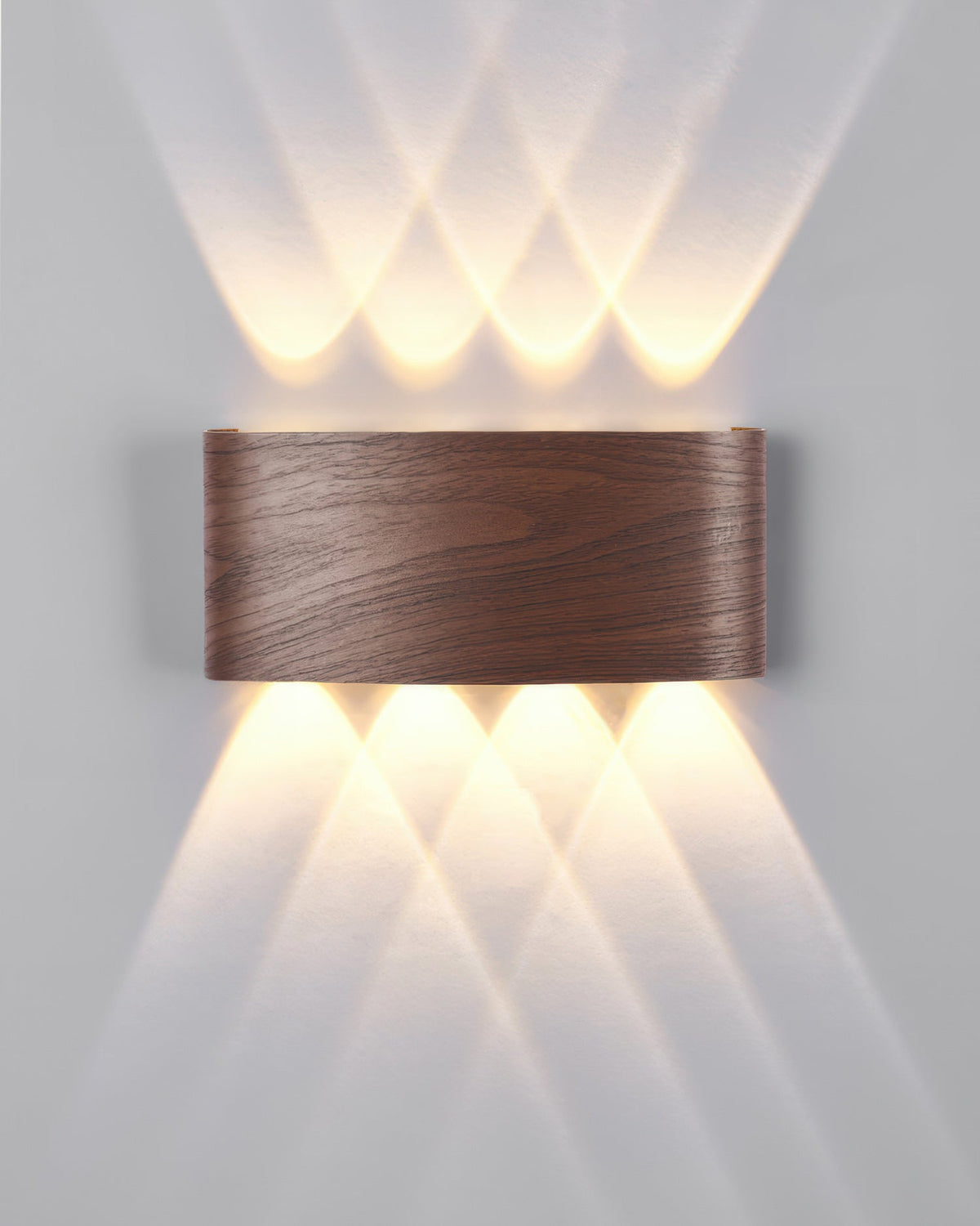 Wood Grain LED Wall Light – 10W Aluminium Outdoor Light with Warm White 3000K Illumination