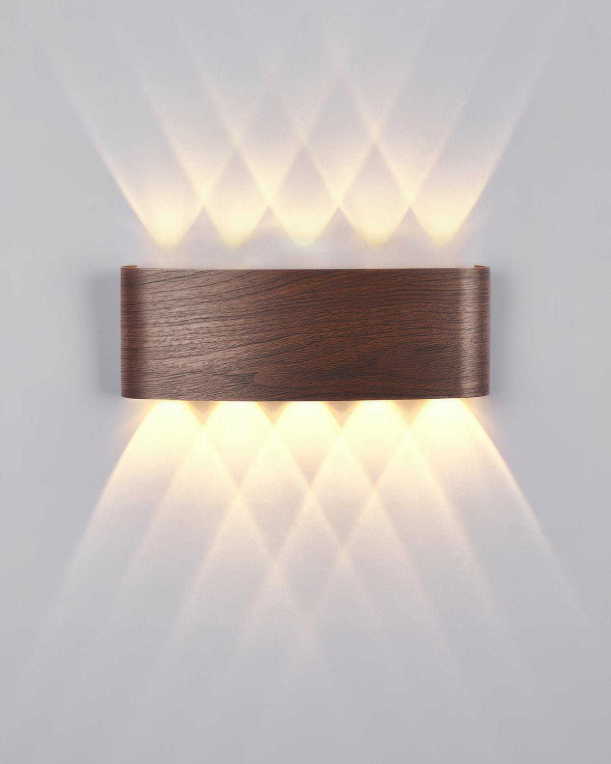Wood Grain LED Wall Light – 10W Aluminium Outdoor Light with Warm White 3000K Illumination