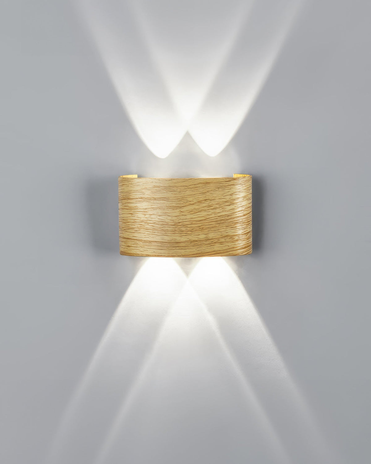 Wood Grain LED Wall Light – 10W Aluminium Outdoor Light with Warm White 3000K Illumination