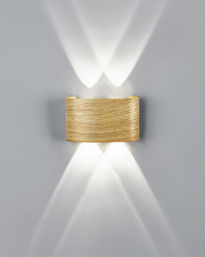 Wood Grain LED Wall Light – 10W Aluminium Outdoor Light with Warm White 3000K Illumination