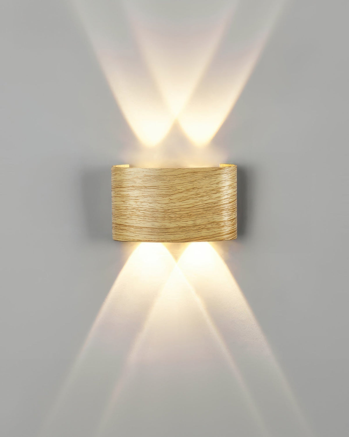 Wood Grain LED Wall Light – 10W Aluminium Outdoor Light with Warm White 3000K Illumination