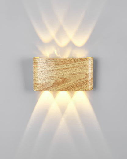 Wood Grain LED Wall Light – 10W Aluminium Outdoor Light with Warm White 3000K Illumination