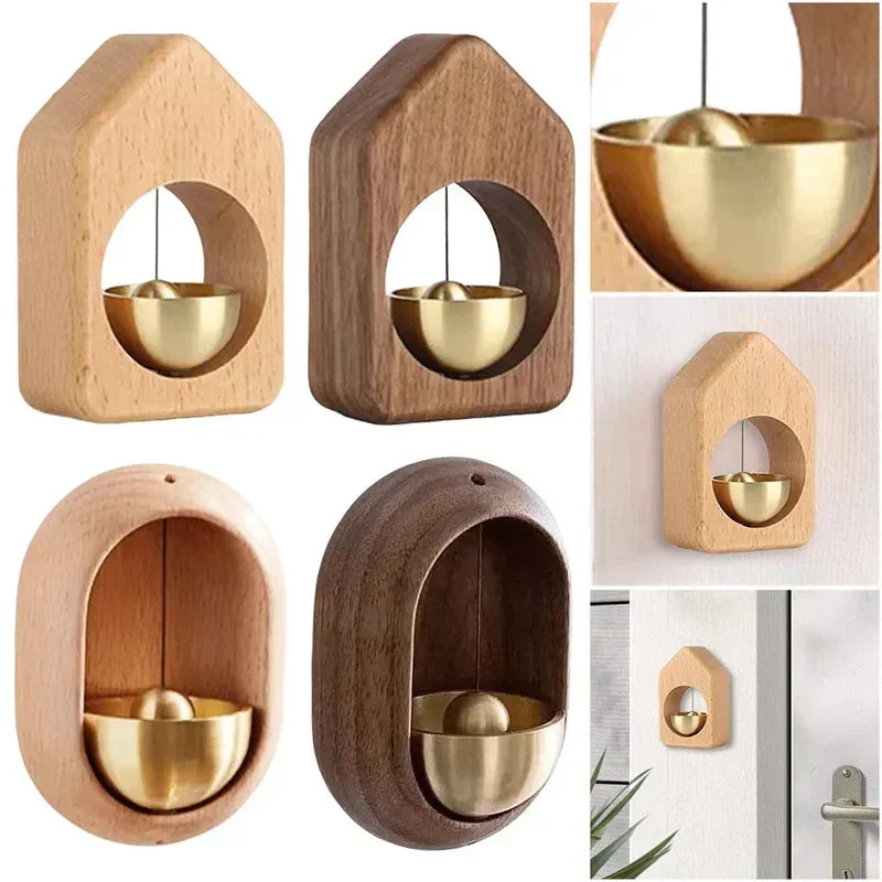 Wooden Door Bell with Magnetic Mounting and Calming Chime