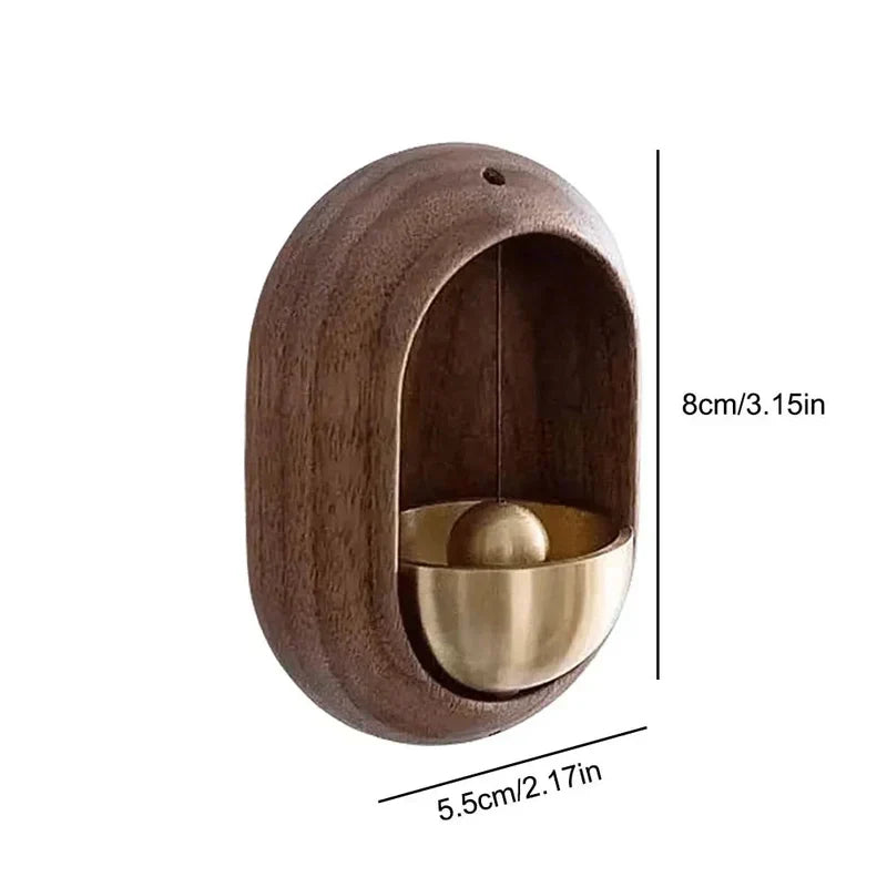 Wooden Door Bell with Magnetic Mounting and Calming Chime