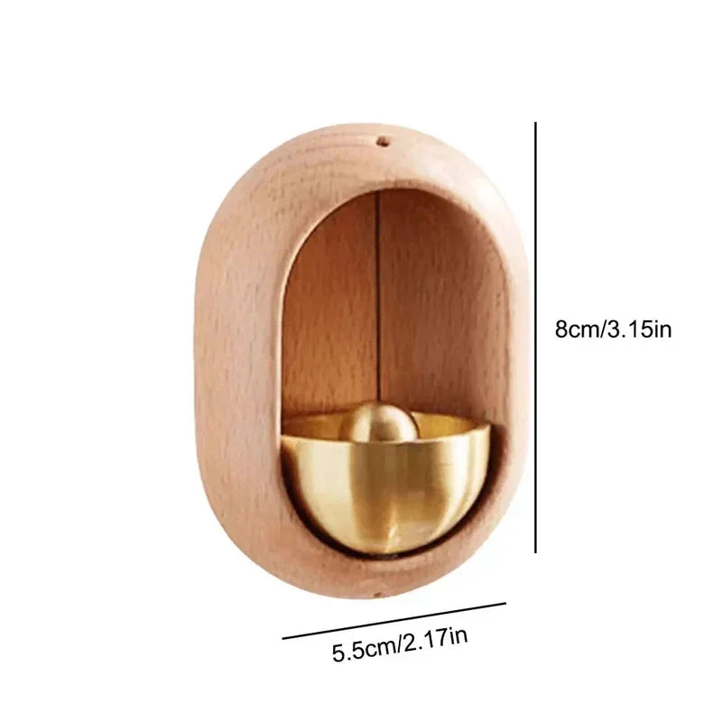Wooden Door Bell with Magnetic Mounting and Calming Chime