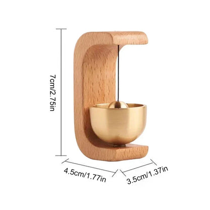 Wooden Door Bell with Magnetic Mounting and Calming Chime