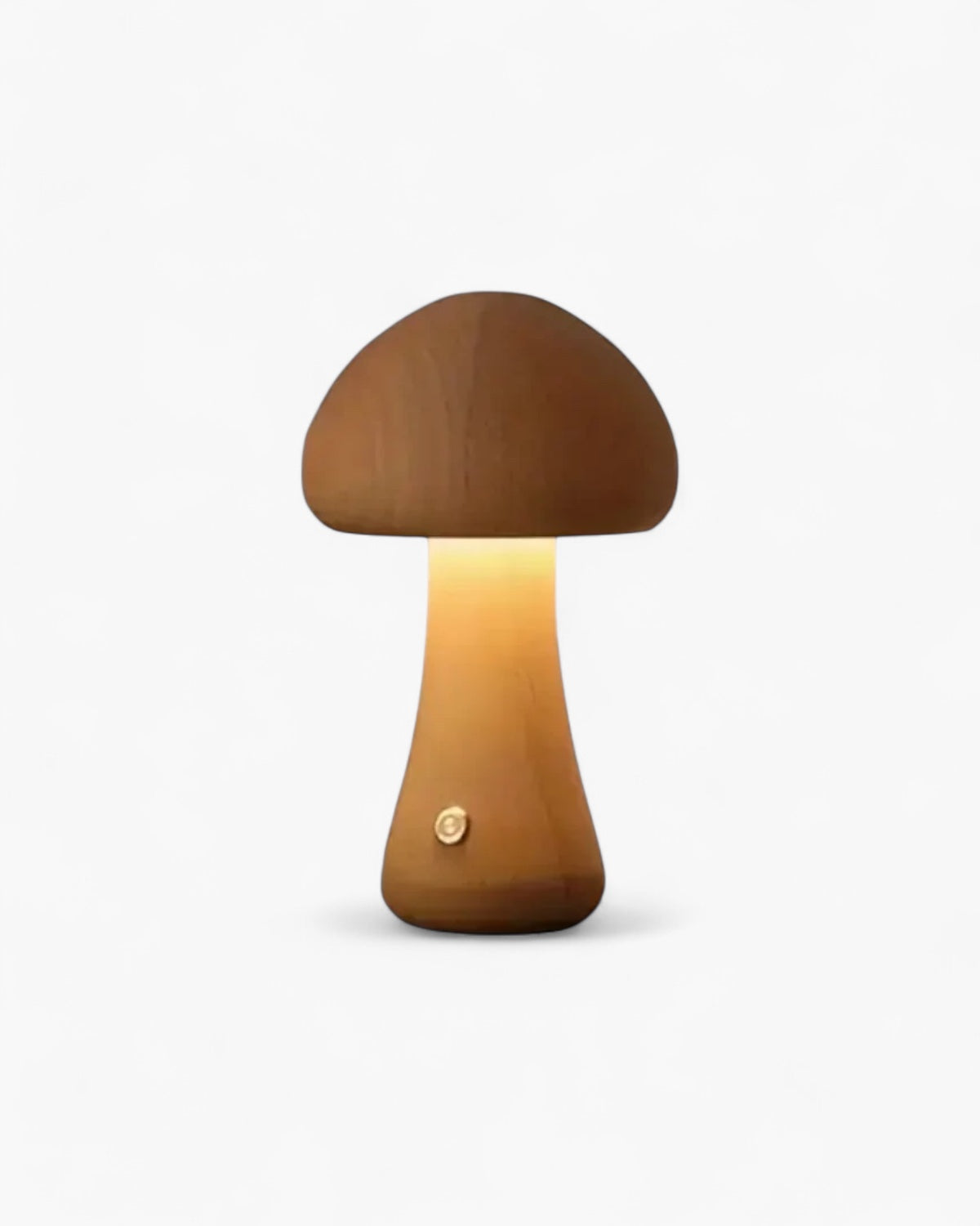 Wooden Mushroom Table Lamp with Organic Design and Warm Lighting