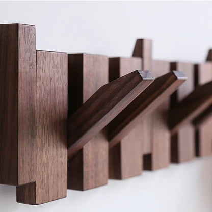 Wooden Piano Key Wall Coat Rack for Coats, Bags and Hats