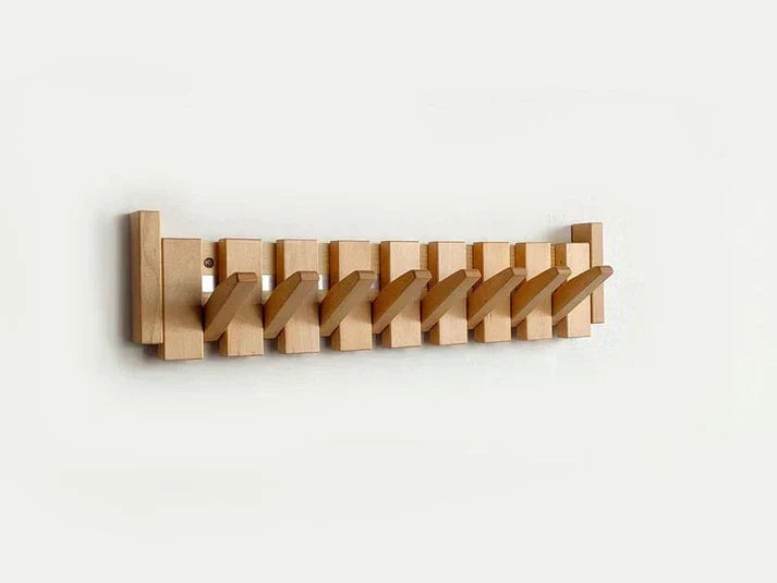 Wooden Piano Key Wall Coat Rack for Coats, Bags and Hats