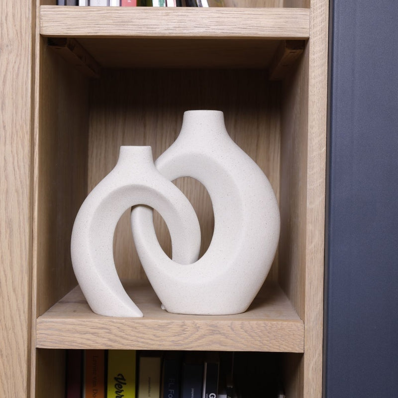 Woven Ceramic Flower Vase with Artistic Decorative Design