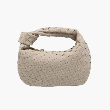 Zambir – Women's Mini Suede Shoulder Bag with Woven Knot Design
