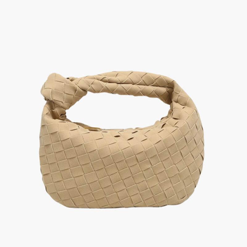 Zambir – Women's Mini Suede Shoulder Bag with Woven Knot Design