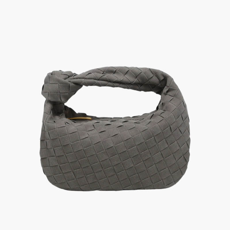 Zambir – Women's Mini Suede Shoulder Bag with Woven Knot Design