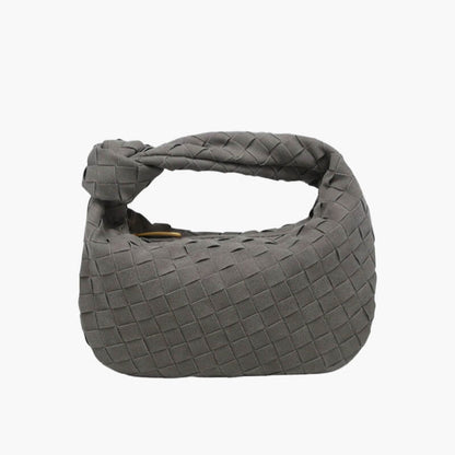 Zambir – Women's Mini Suede Shoulder Bag with Woven Knot Design