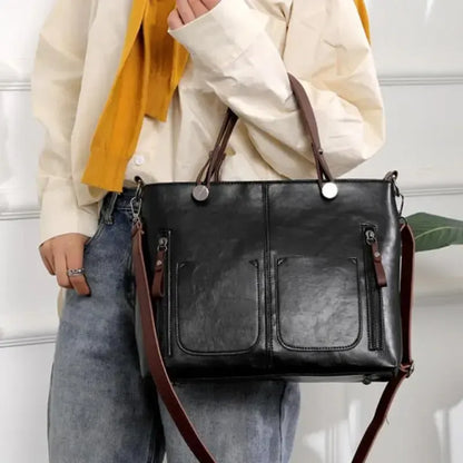 Zambir – Women's Vintage PU Leather Shoulder Bag with Adjustable Crossbody Strap